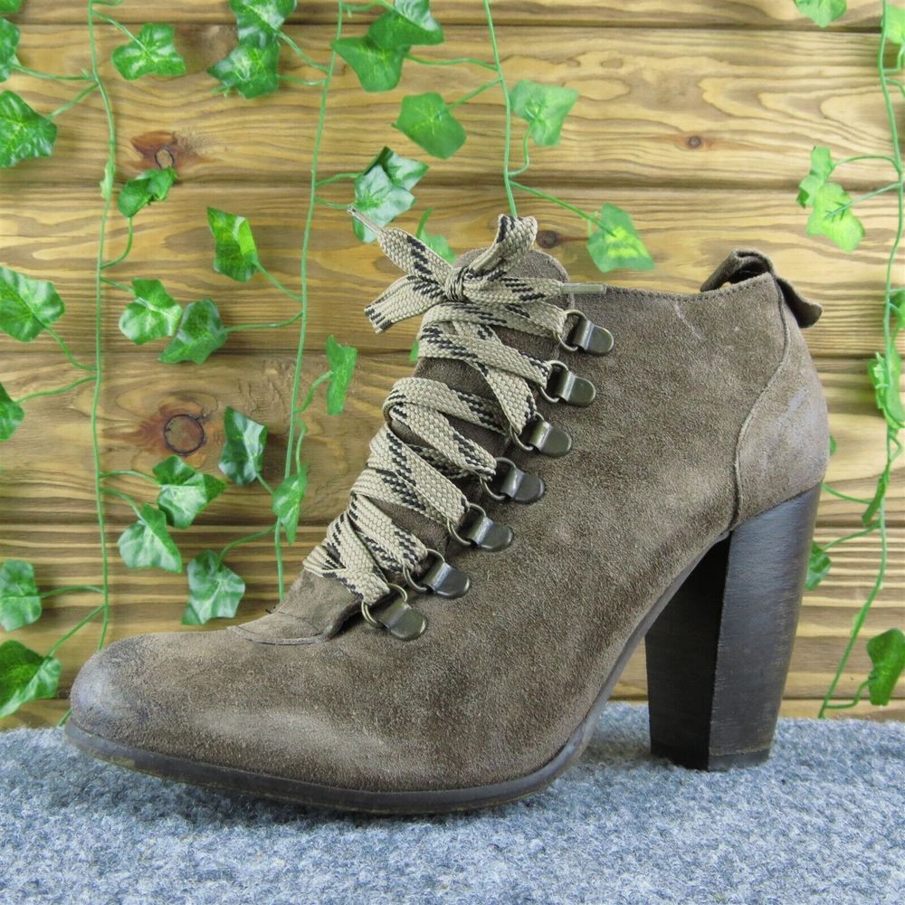 Boutique 9 Demarko Women Ankle Boots Size 8.5 Medium Brown Suede‎ Lace Up